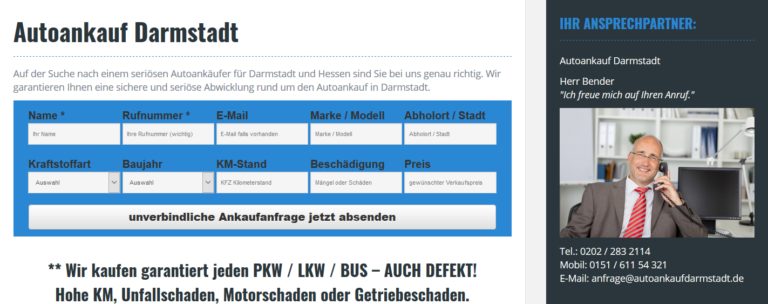 Autoankauf Darmstadt: Auto sicher in Darmstadt verkaufen
