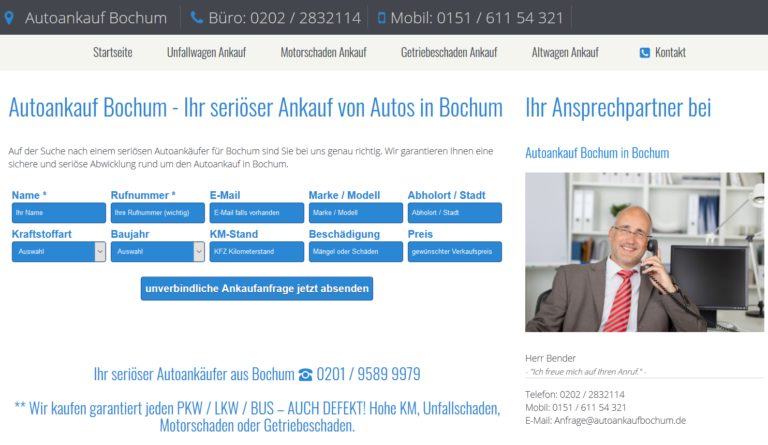Autoankauf in Bochum | Wir kaufen Ihr Auto unkompliziert an!